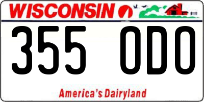WI license plate 355ODO