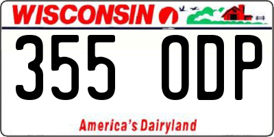 WI license plate 355ODP