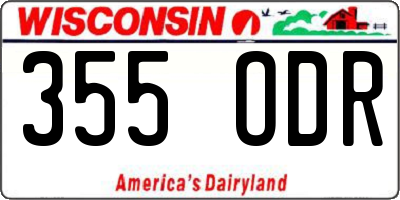 WI license plate 355ODR