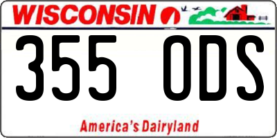 WI license plate 355ODS