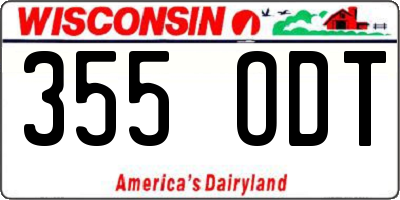 WI license plate 355ODT