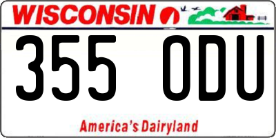 WI license plate 355ODU