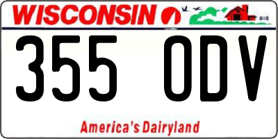 WI license plate 355ODV