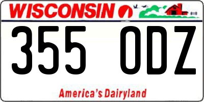 WI license plate 355ODZ