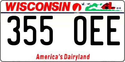 WI license plate 355OEE