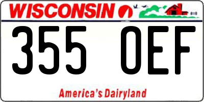 WI license plate 355OEF