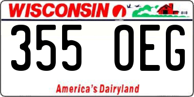WI license plate 355OEG