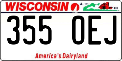 WI license plate 355OEJ