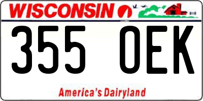 WI license plate 355OEK