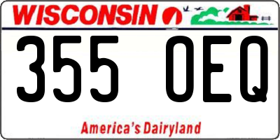 WI license plate 355OEQ