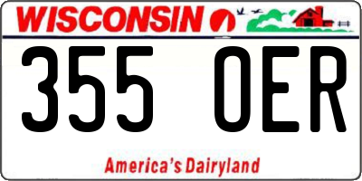 WI license plate 355OER