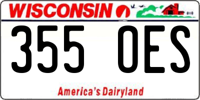 WI license plate 355OES