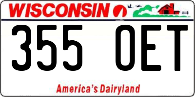 WI license plate 355OET