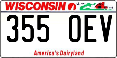 WI license plate 355OEV