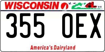 WI license plate 355OEX