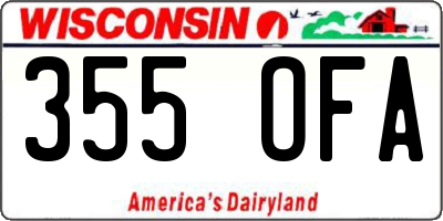 WI license plate 355OFA