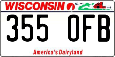 WI license plate 355OFB