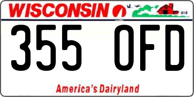 WI license plate 355OFD