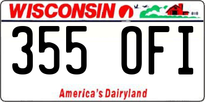 WI license plate 355OFI