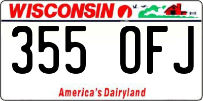 WI license plate 355OFJ