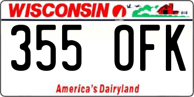 WI license plate 355OFK