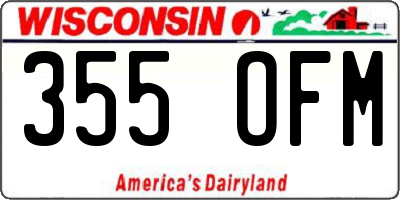 WI license plate 355OFM
