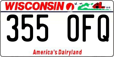WI license plate 355OFQ