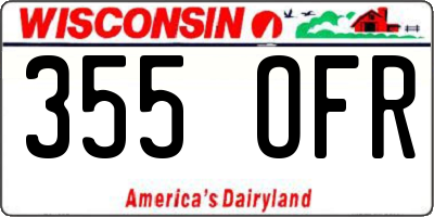 WI license plate 355OFR
