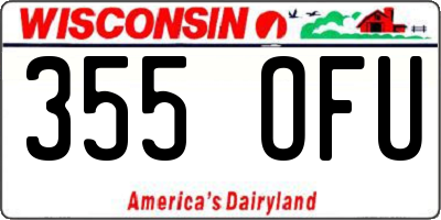 WI license plate 355OFU