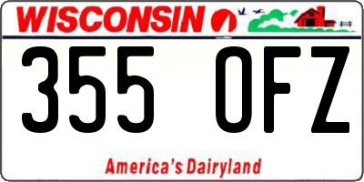 WI license plate 355OFZ