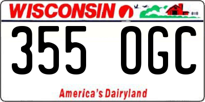 WI license plate 355OGC