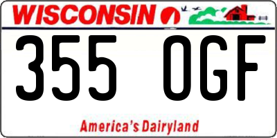 WI license plate 355OGF