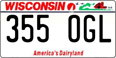 WI license plate 355OGL