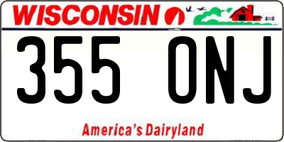 WI license plate 355ONJ
