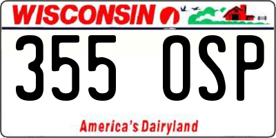 WI license plate 355OSP