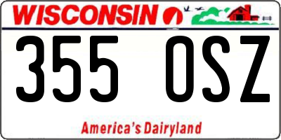 WI license plate 355OSZ
