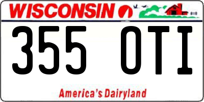 WI license plate 355OTI