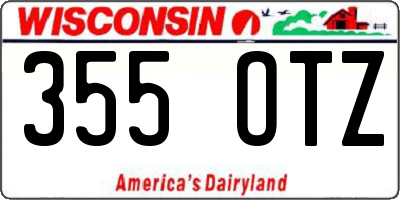 WI license plate 355OTZ