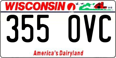 WI license plate 355OVC