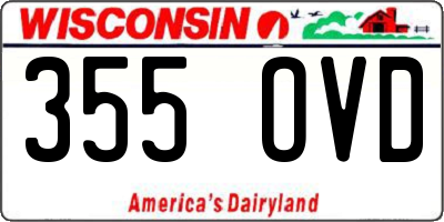 WI license plate 355OVD