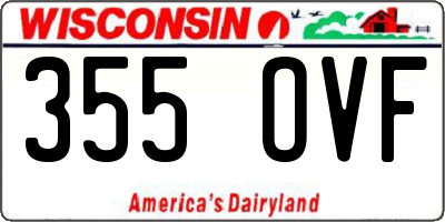 WI license plate 355OVF