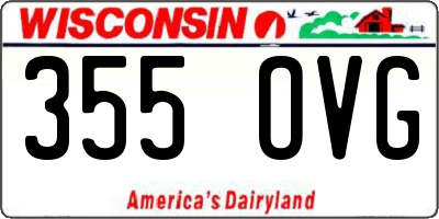 WI license plate 355OVG