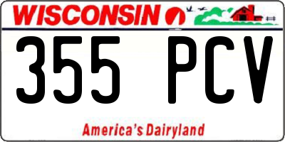 WI license plate 355PCV