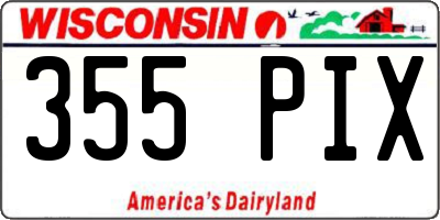 WI license plate 355PIX