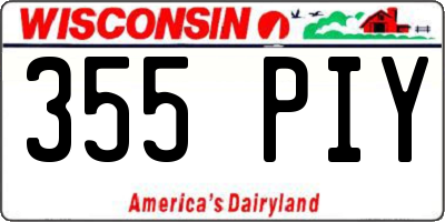 WI license plate 355PIY