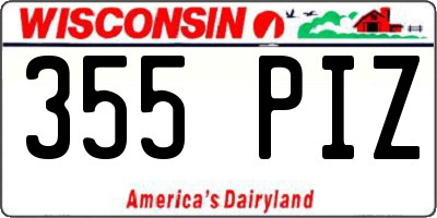 WI license plate 355PIZ