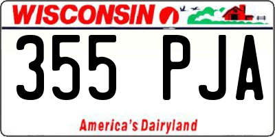 WI license plate 355PJA