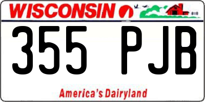 WI license plate 355PJB