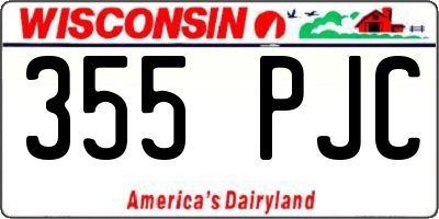 WI license plate 355PJC