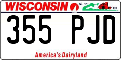 WI license plate 355PJD